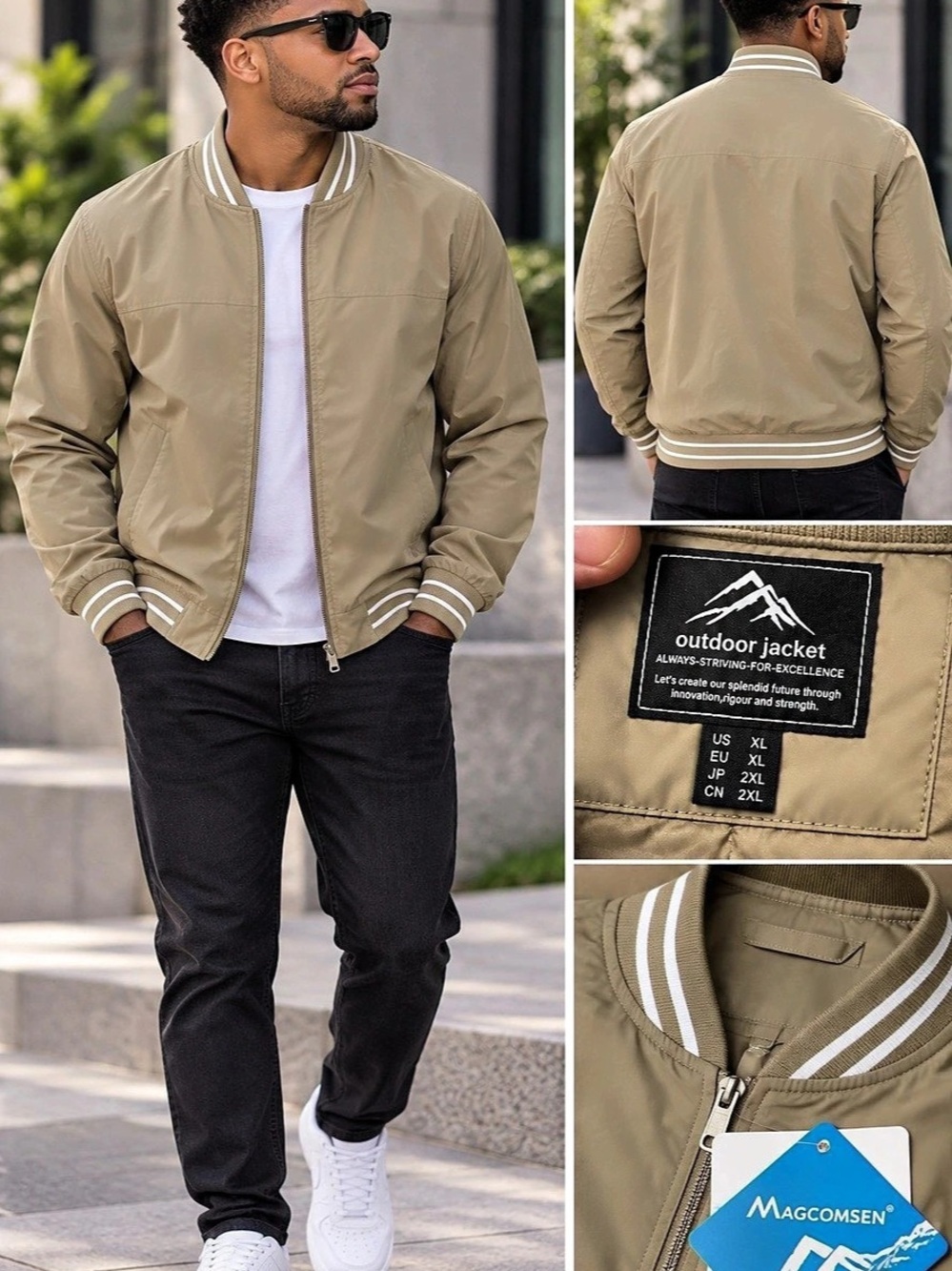 MAGCOMSEN Outdoor Jacket Bomber Beige XL
